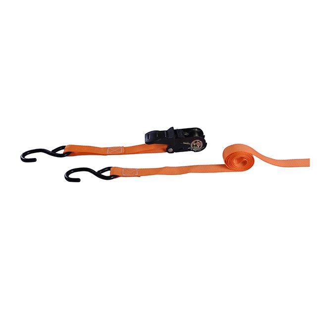 strap 25mm 1500kg Orange Rubberized Buckle/S Hook Ratchet Tie Down Straps for Cargo Tie Down