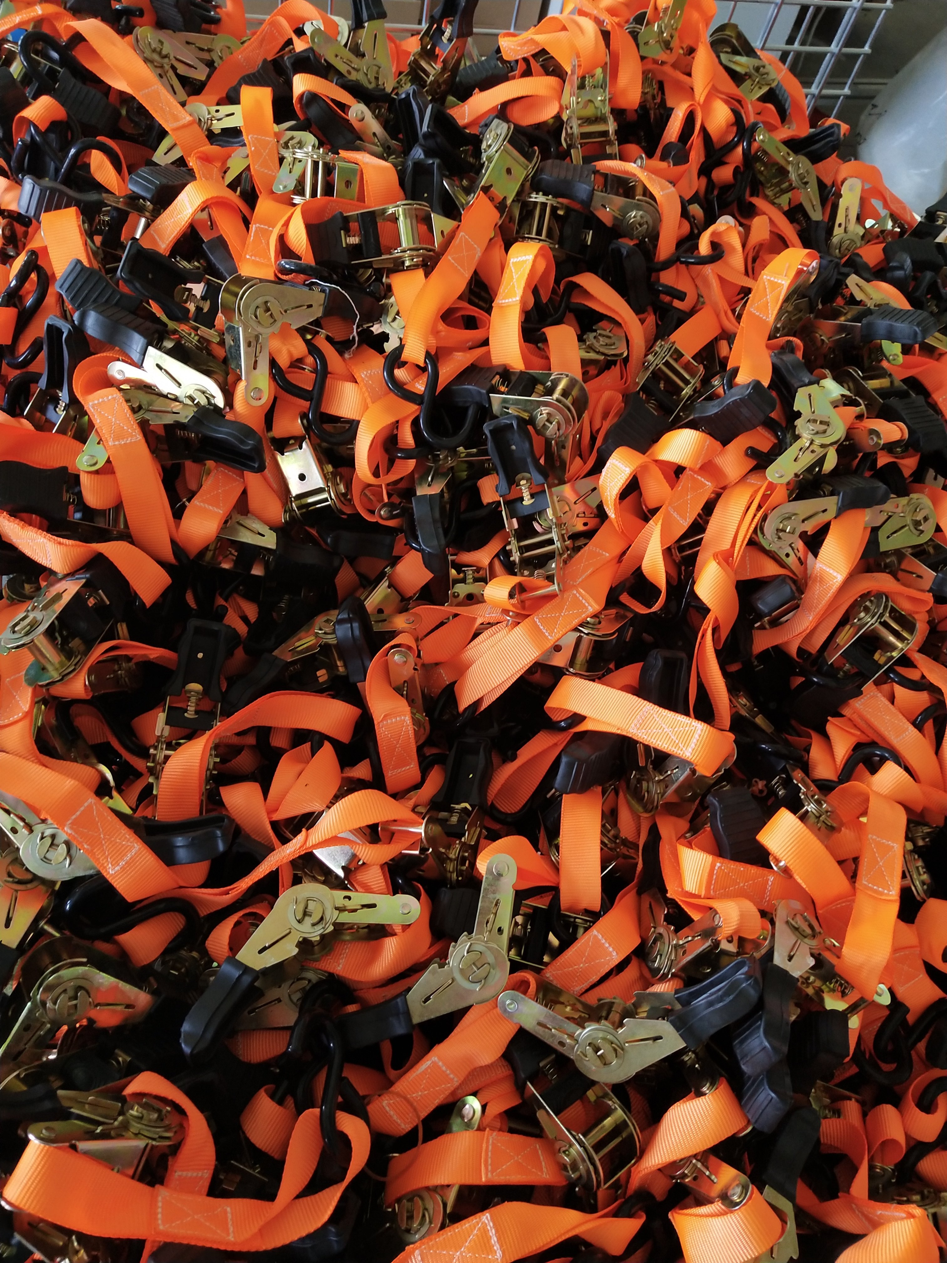 strap 25mm 1500kg Orange Rubberized Buckle/S Hook Ratchet Tie Down Straps for Cargo Tie Down