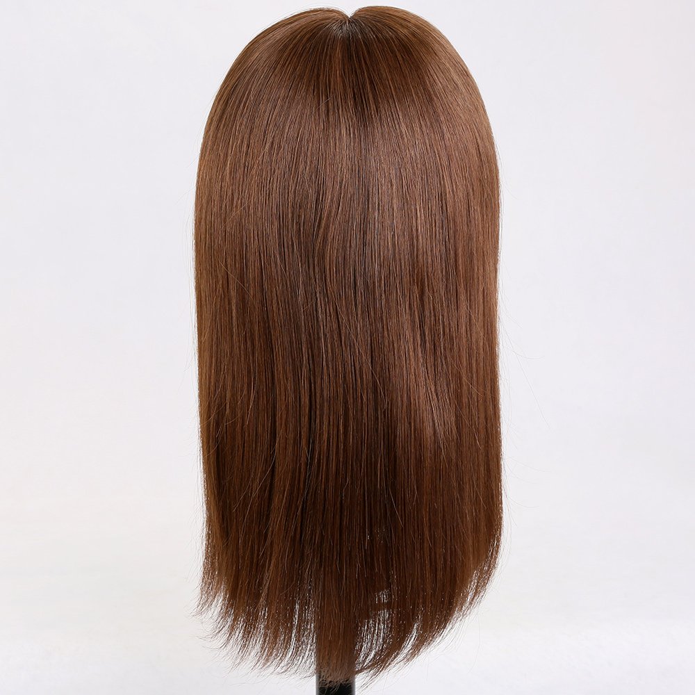 Human Hair 9x10 mono Silk Base Hair Silk Top with with Weft Back System Women Hair Topper 100% Unprocessed 14inch 1 PC