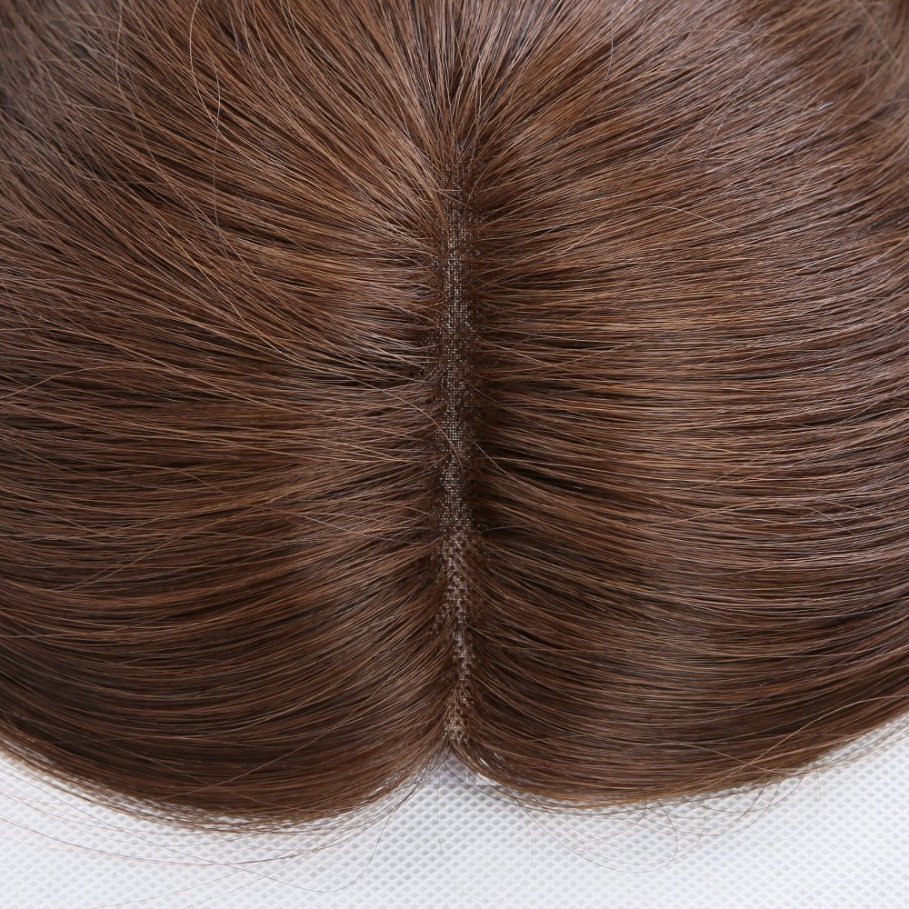Human Hair 9x10 mono Silk Base Hair Silk Top with with Weft Back System Women Hair Topper 100% Unprocessed 14inch 1 PC