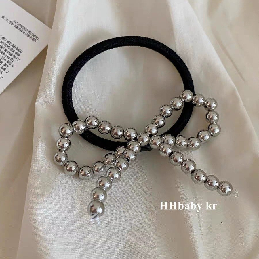 High quality bow hair tie pearl new design hair clips and hair band set women bow charms