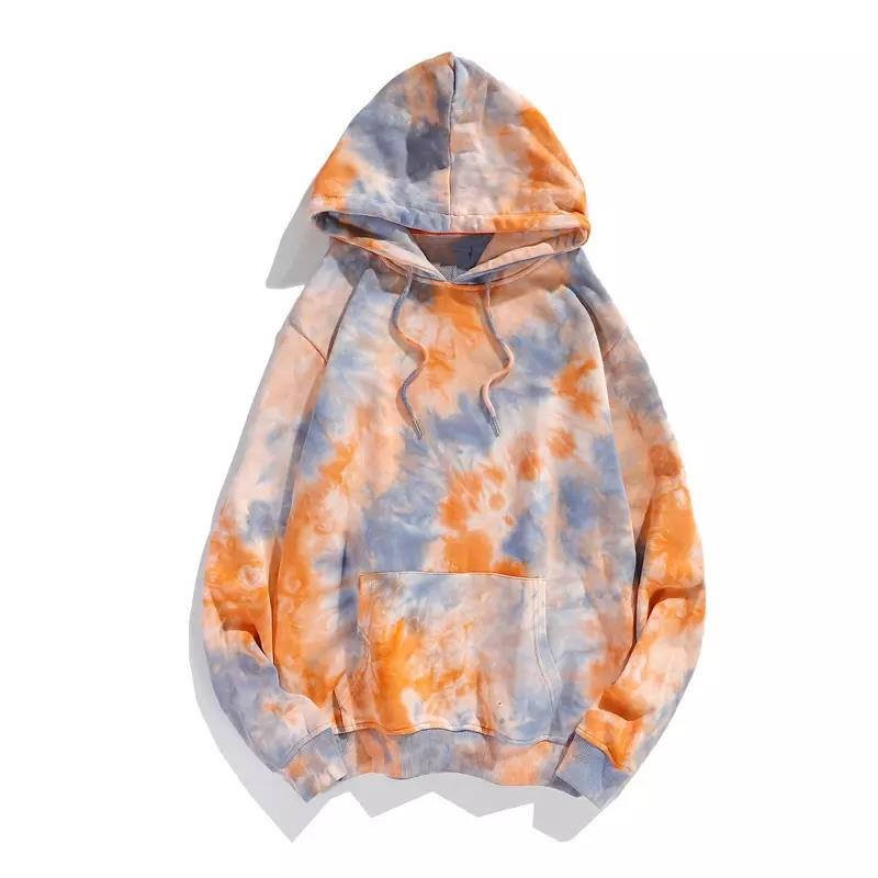 High Quality Custom Plus Size Hip Hop Streetwear Pullover Men Unisex Tie Dye Sweatshirt Hoodie