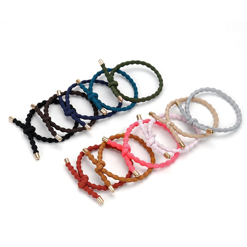 KKNEKKI 2021Korea Christmas Custom Bow Knitted Knotted Elastic Hair Ties Band Hair Scrunchies And Fashionable Bracelets