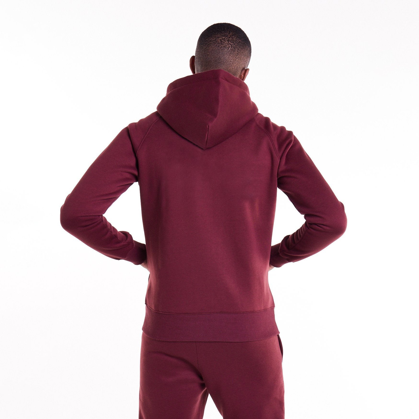 Wholesale Custom Men's Maroon 100% Combed Cotton Fleece Hoodie Vintage High Quality Full Zip Streetwear 3D Embroidered Winter