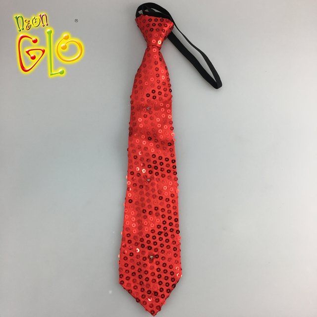 Neon Party Supplies Red Sequin Led Tie Novelty Gift