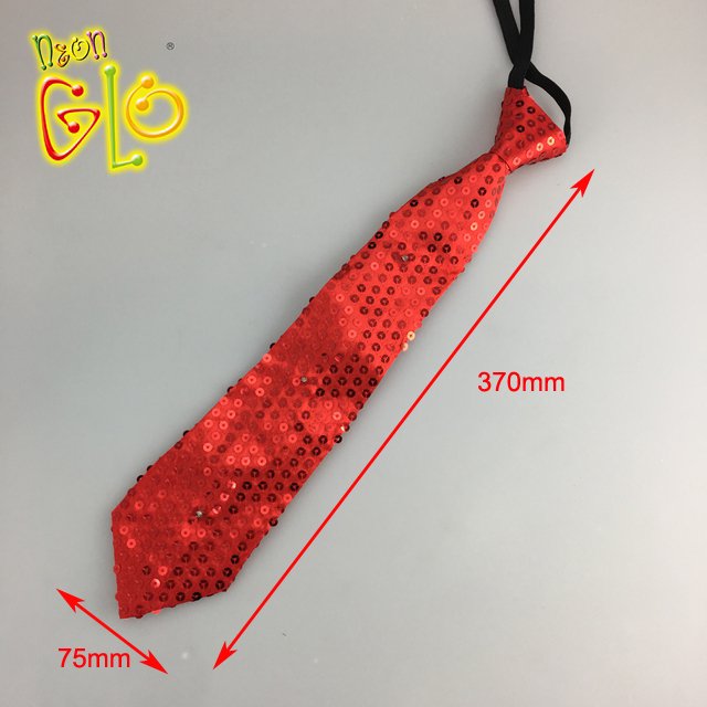 Neon Party Supplies Red Sequin Led Tie Novelty Gift