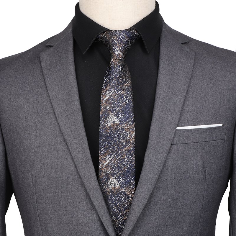New Product 6cm Width Plain Color Men Ties Simple Style Skinny Handmade Polyester Necktie