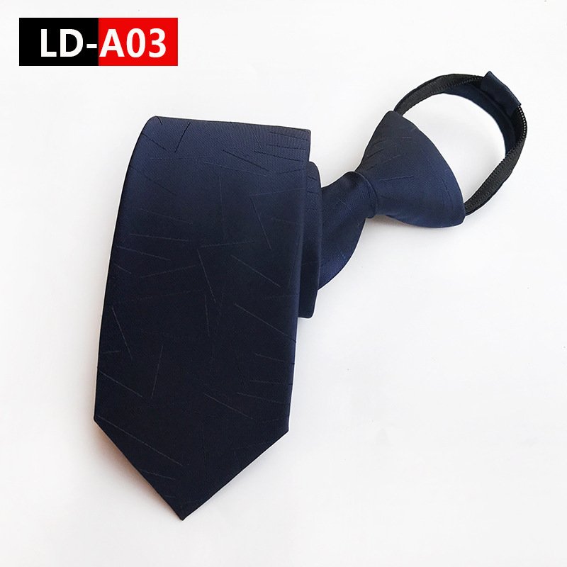 Fashion 8cm Necktie For Men Lazy Tie Easy To Pull Rope Neckwear Korean Style Wedding Party Anniversary Blue Tie