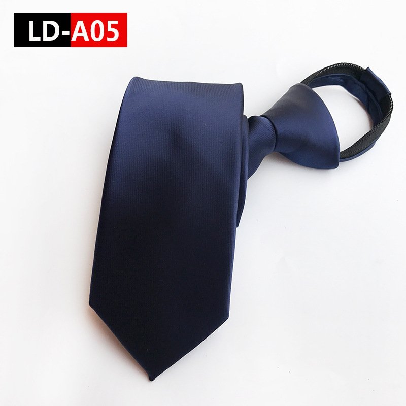 Fashion 8cm Necktie For Men Lazy Tie Easy To Pull Rope Neckwear Korean Style Wedding Party Anniversary Blue Tie