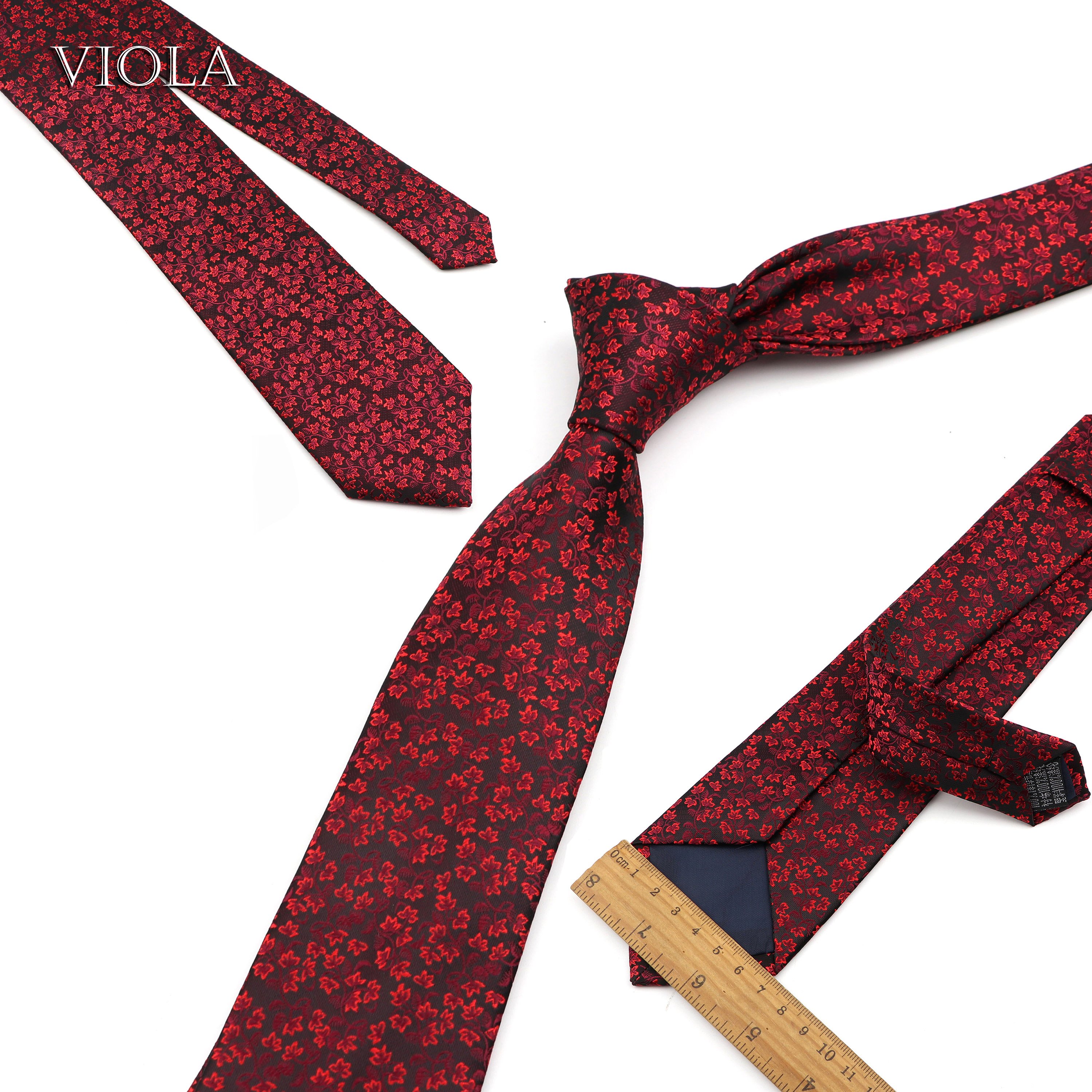 Striped Dot Floral Jacquard Polyester 7cm Necktie Red Blue Men Business Suit Formal Tie Fashion Shirt Accessories Cravat Gift