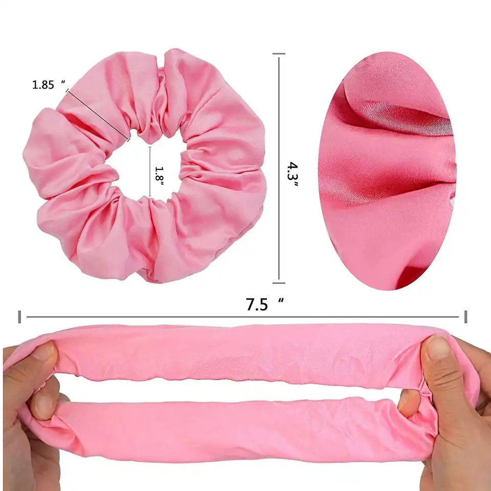 Factory low price custom design logo printed satin silk scrunchies for girls elastic hair ties 60 colors scrunchies