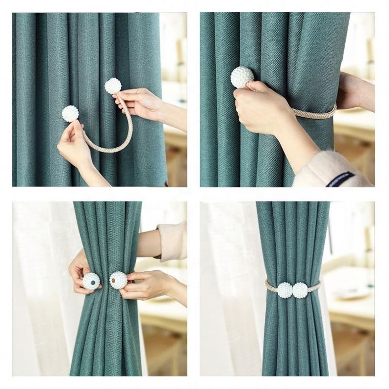 Curtain Accessories Home Decor 1x Pearl Magnetic Curtain Clip Curtain Holders Tieback Buckle Clips Hanging Ball Buckle Tie Back