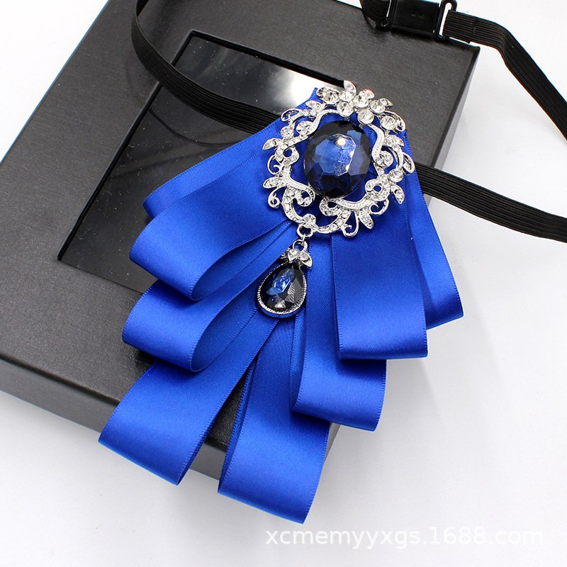 Men's Suit Bow Tie Gemstone Style Groom and Best Man Collar Flower Tie For Wedding