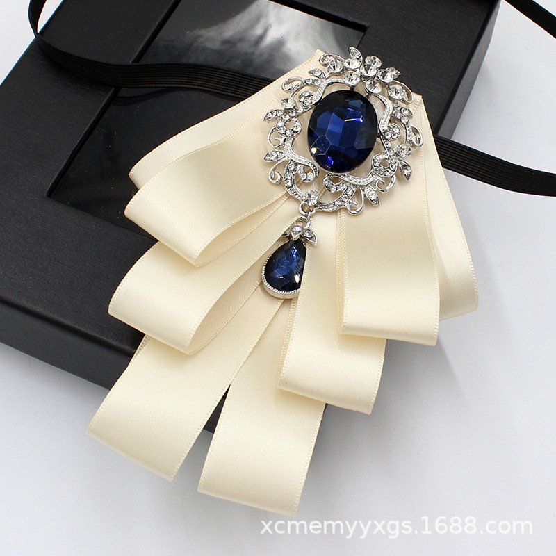 Men's Suit Bow Tie Gemstone Style Groom and Best Man Collar Flower Tie For Wedding