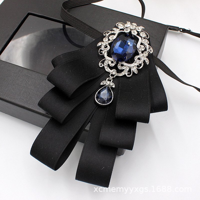 Men's Suit Bow Tie Gemstone Style Groom and Best Man Collar Flower Tie For Wedding