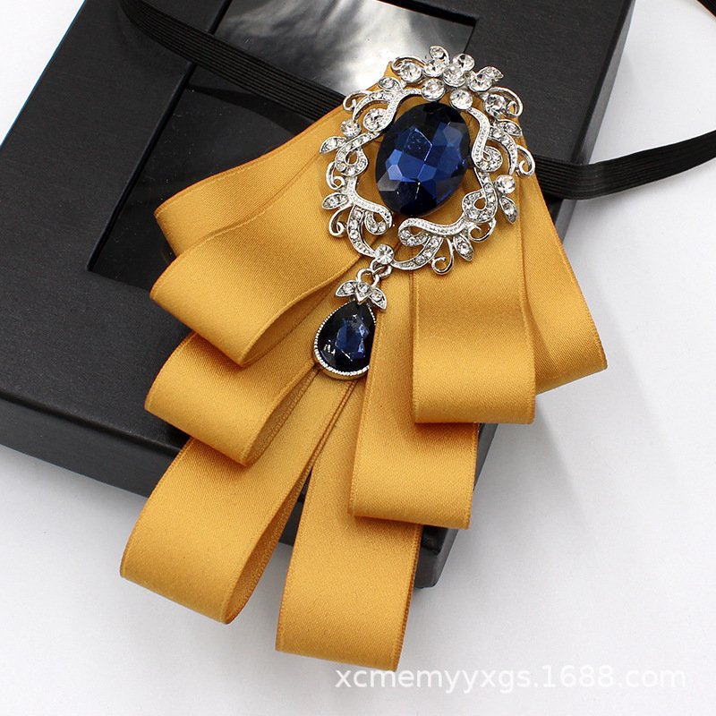 Men's Suit Bow Tie Gemstone Style Groom and Best Man Collar Flower Tie For Wedding