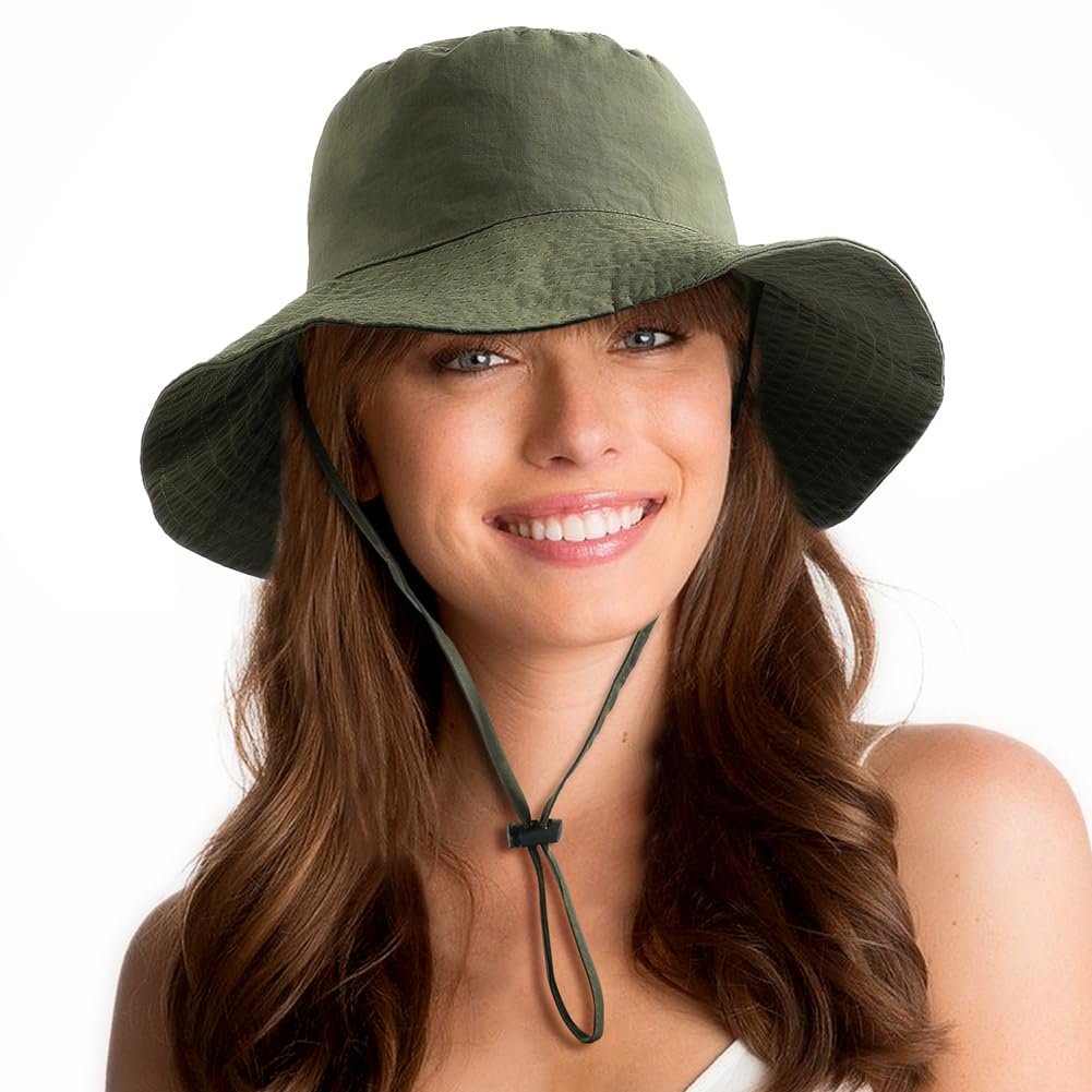 Waterproof Sun UPF 50+ Bucket Hat Custom Reversible UV Protection Packable Brimmed Boonie Summer Lightweight Hiking Outdoor Cap