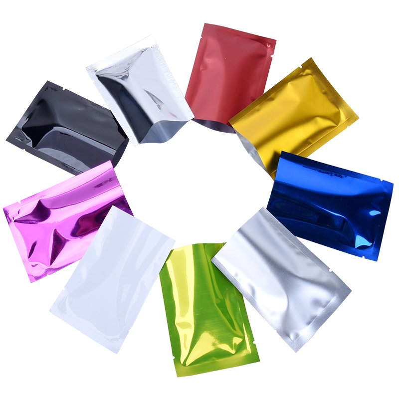 Colored flat pocket Glossy and smooth mask bag Food bag Colored aluminum foil Ziplock Mylar packaging bag
