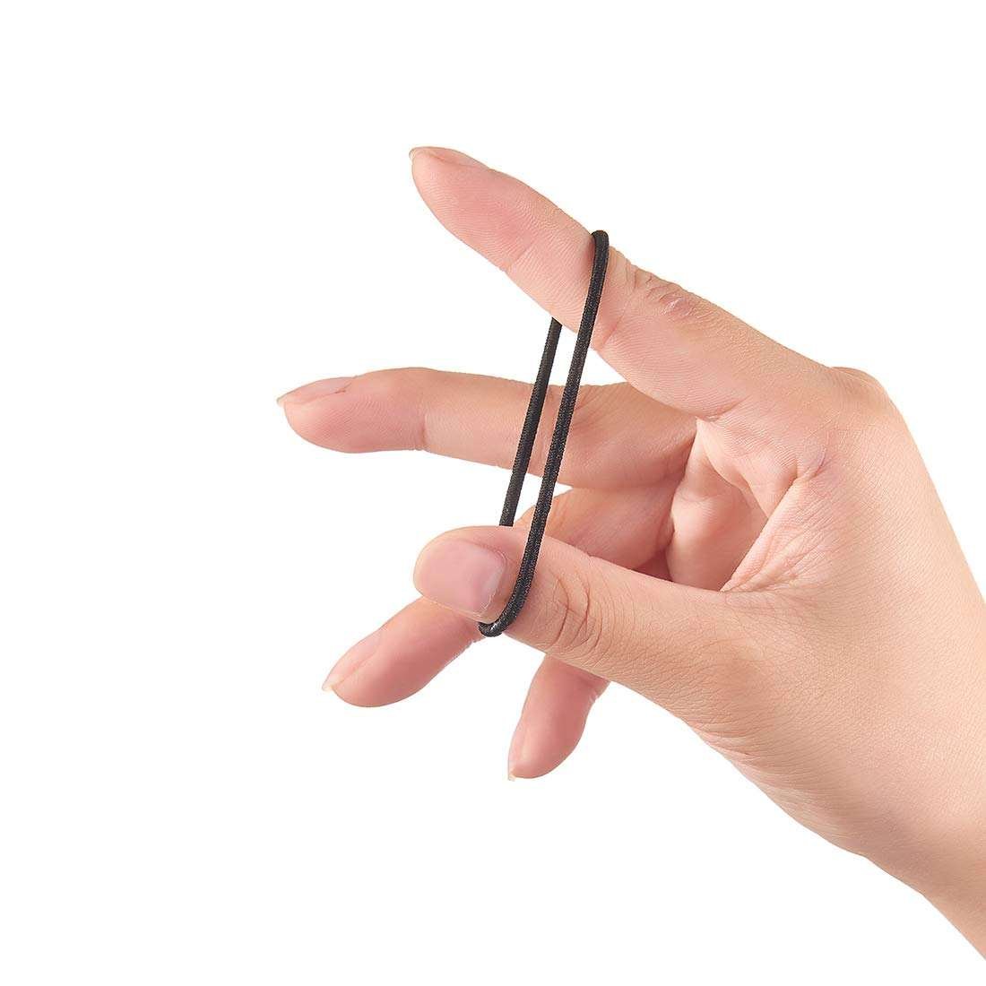 Wholesale custom ponytail holder rubber black eco-friendly biodegradable organic cotton hair ties elastic hair band for women