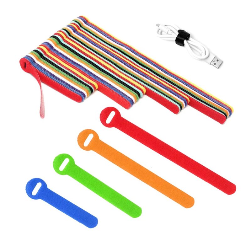 0.47 * 5.90 inchAdjustable Multi-Purpose Self-Adhesive Cable Ties Reusable Cord Organizer with Hook and Loop Wire Strap