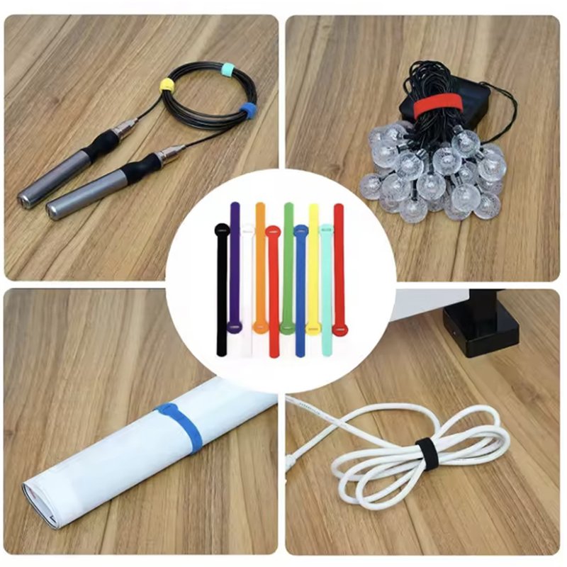 0.47 * 5.90 inchAdjustable Multi-Purpose Self-Adhesive Cable Ties Reusable Cord Organizer with Hook and Loop Wire Strap