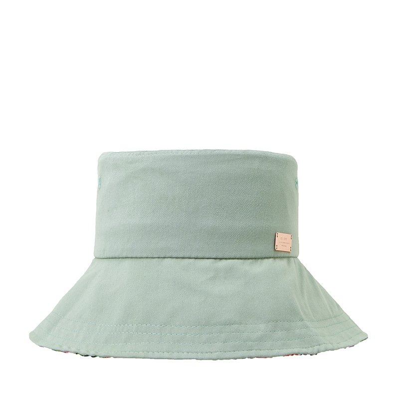 Men and Women Floral Embroidery Casual Double Side Summer Printed Logo Reversible Bucket Hat