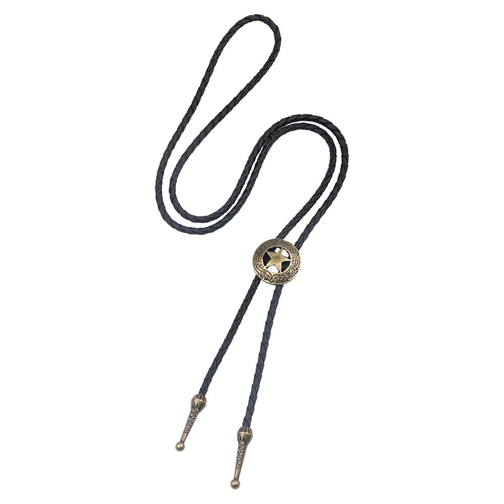 European and American punk denim retro sweater chain shirt tie bolo tie personalized high-end sense Wear a sweater chain