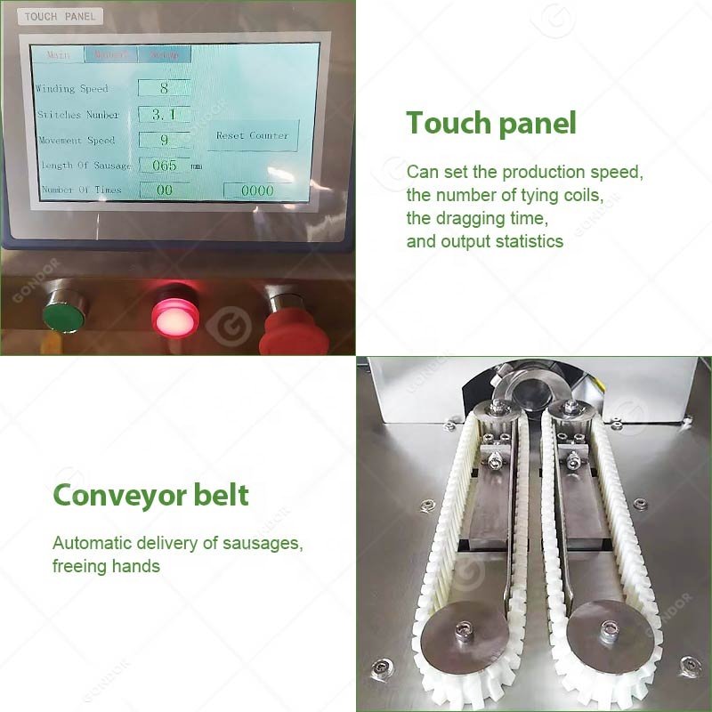 Industrial Automatic Sausage Link Twister Cutter Tie Twist Knot Linker Chorizo Tying Machine With Linker