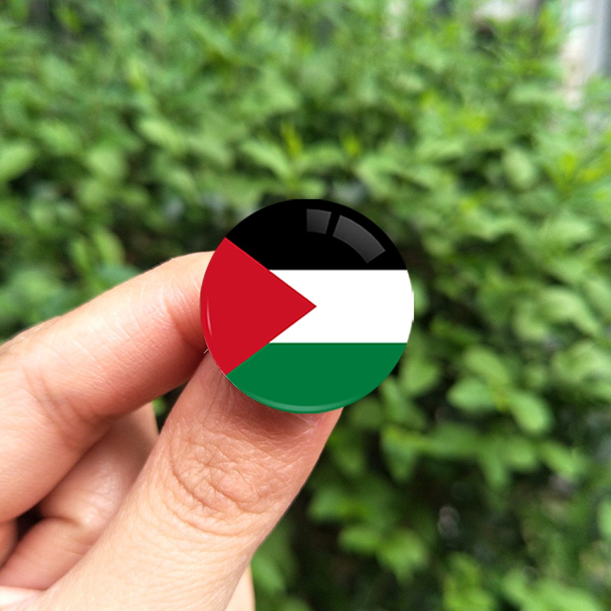 Manufacturer Crystal Glass Dome Cabochon Lapel Pin Support Palestine Brooch Pin Badge I Love Palestine Lapel Pin