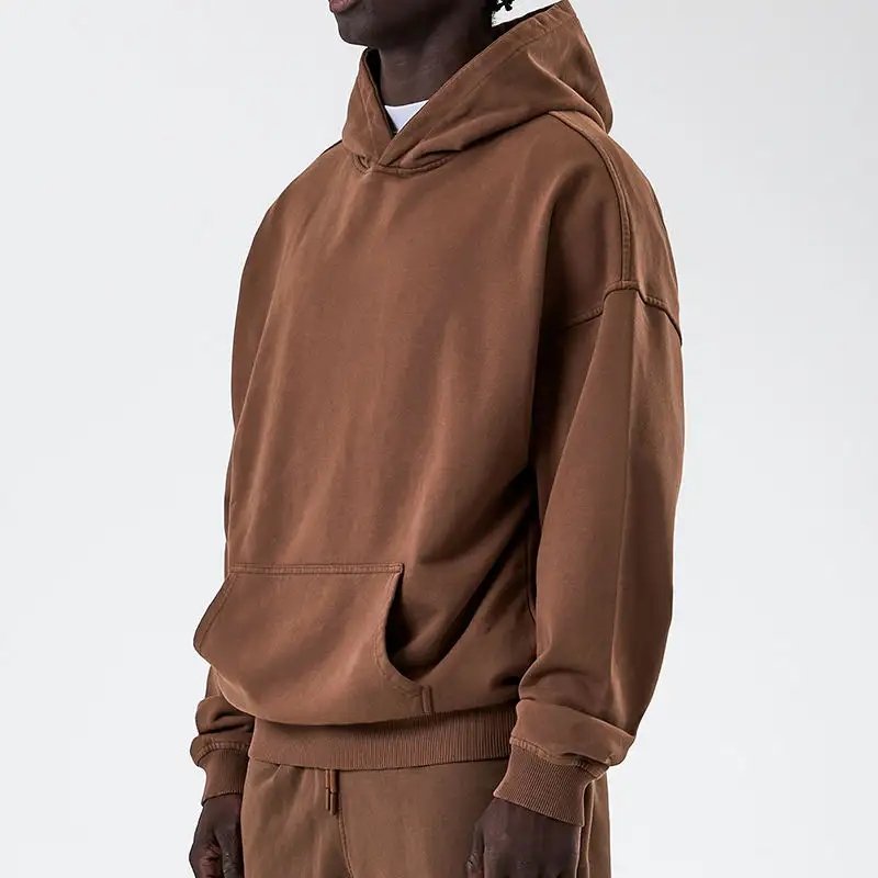 Custom logo High Quality Cotton French Terry Plus Size Men Hoodie Drop Shoulders Oversized Pullover Hoodies