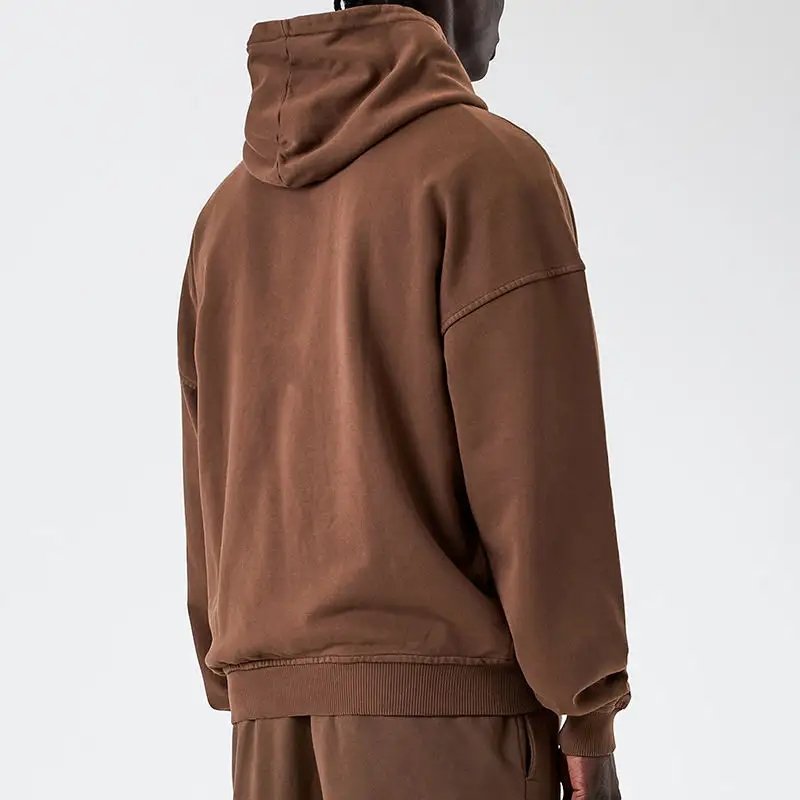 Custom logo High Quality Cotton French Terry Plus Size Men Hoodie Drop Shoulders Oversized Pullover Hoodies