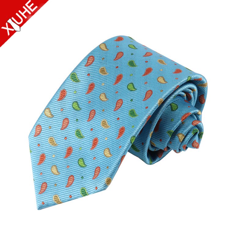 Custom Men's 100% Silk Ties Fashion Design Woven Floral Paisley Pattern in Red Customizable Silk Neckties