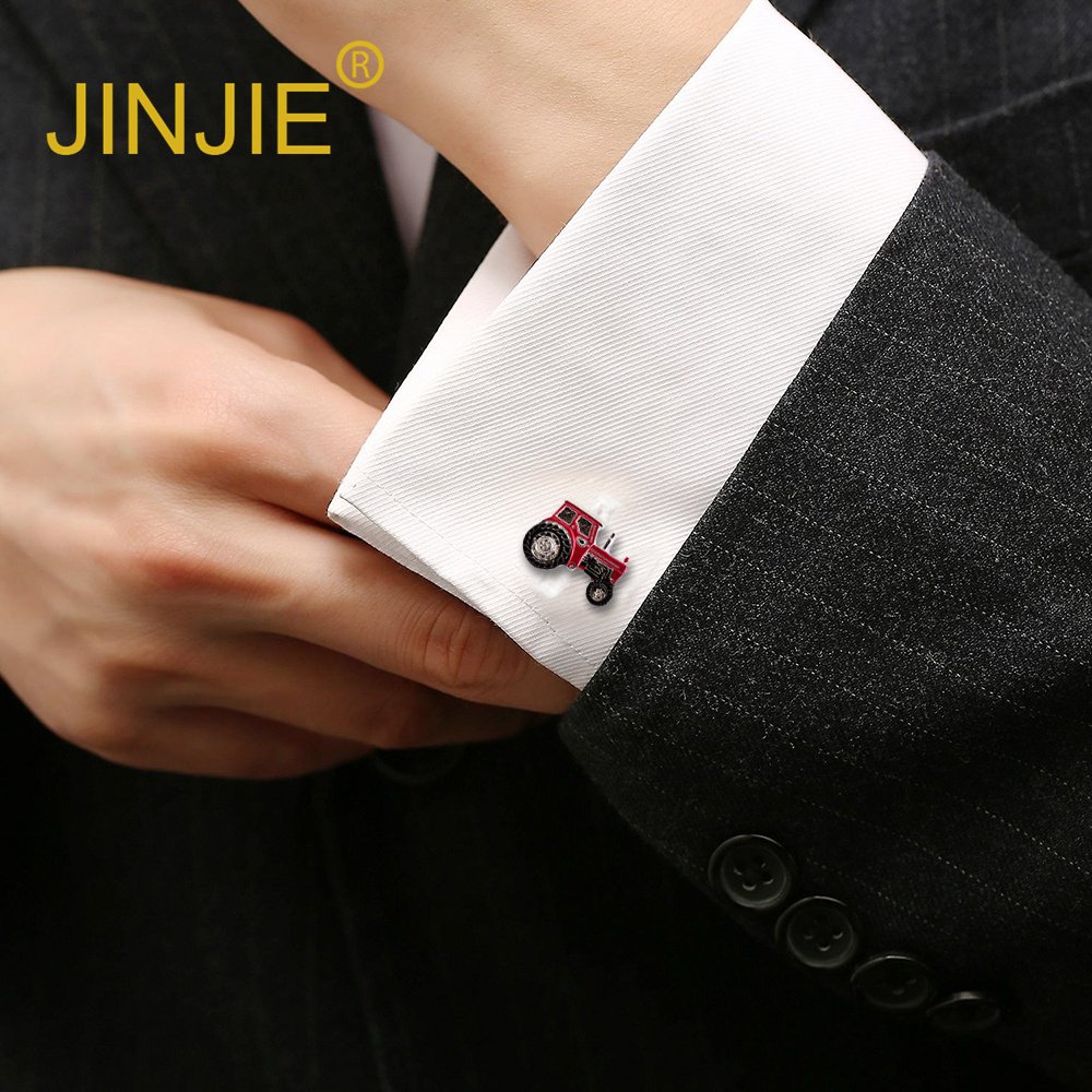 Hot selling wholesale funny design wedding novelty ancient red color car shape cufflinks for men shirt