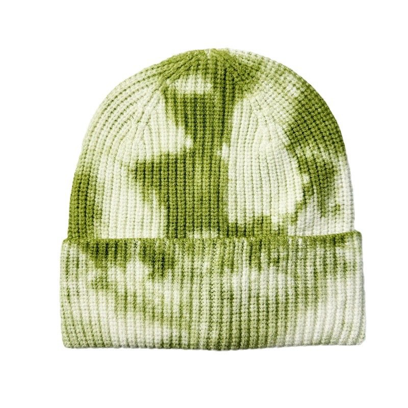 New fashion tie-dye two-color warm knitted hat adult hat men and women knitted hat wholesale in stock