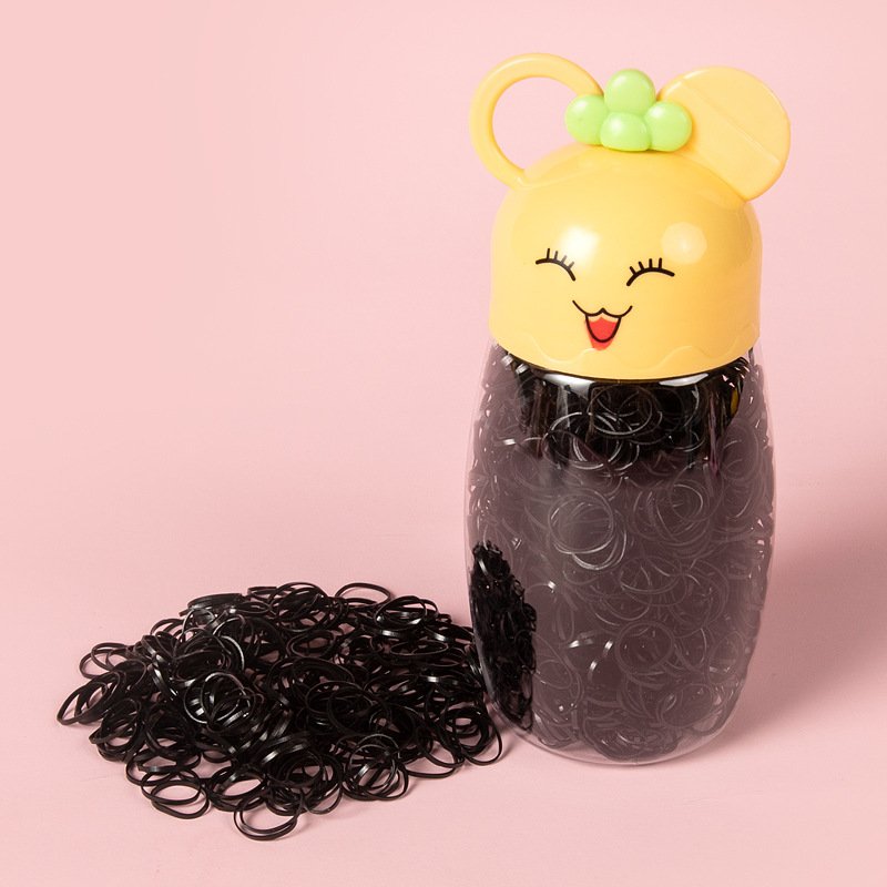Wholesale High Quality Bottled Disposable Colorful girls hair band baby Elastic Rubber Bands