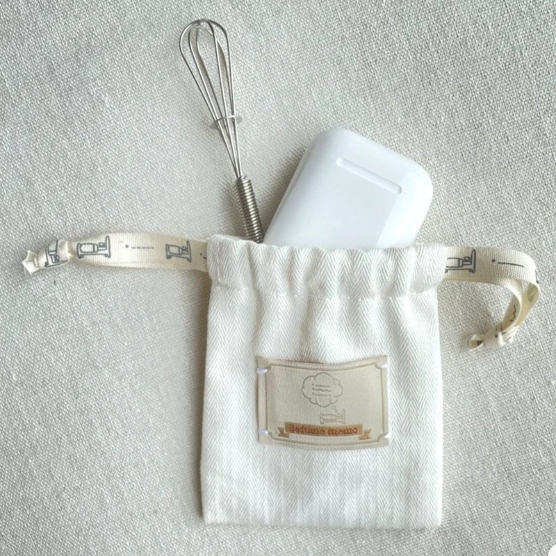 Fancy Custom Logo Printed Cotton Canvas Drawstring Gift Pouch Eco Cotton Bag