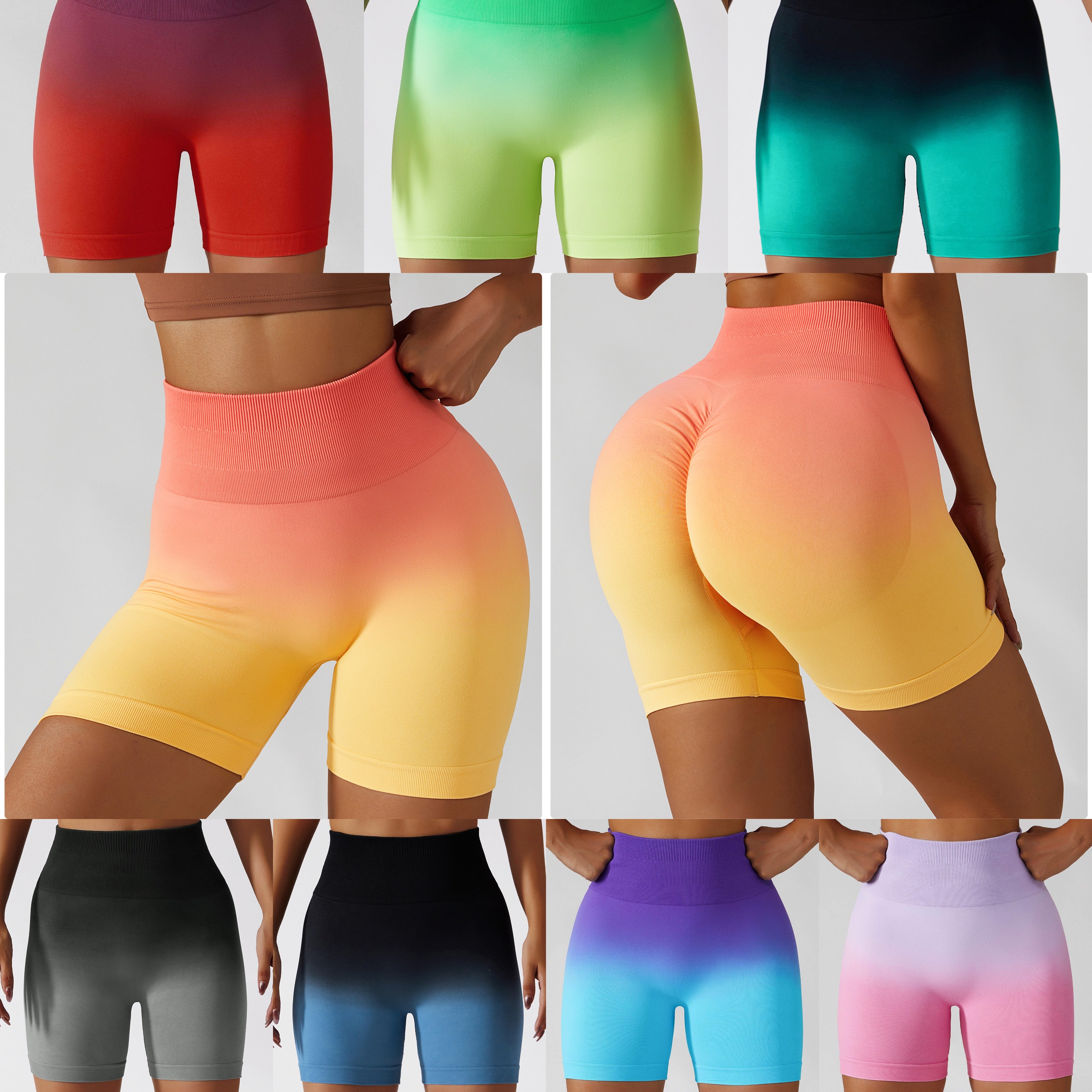 Seamless compression workout shorts for woman yoga shorts scrunch butt short gym shorts women