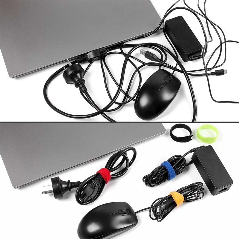 Colorful Flexible Double Side Nylon Carry Self Organizers Magic Tie Straps Adjustable Hook Loop Cable Tie