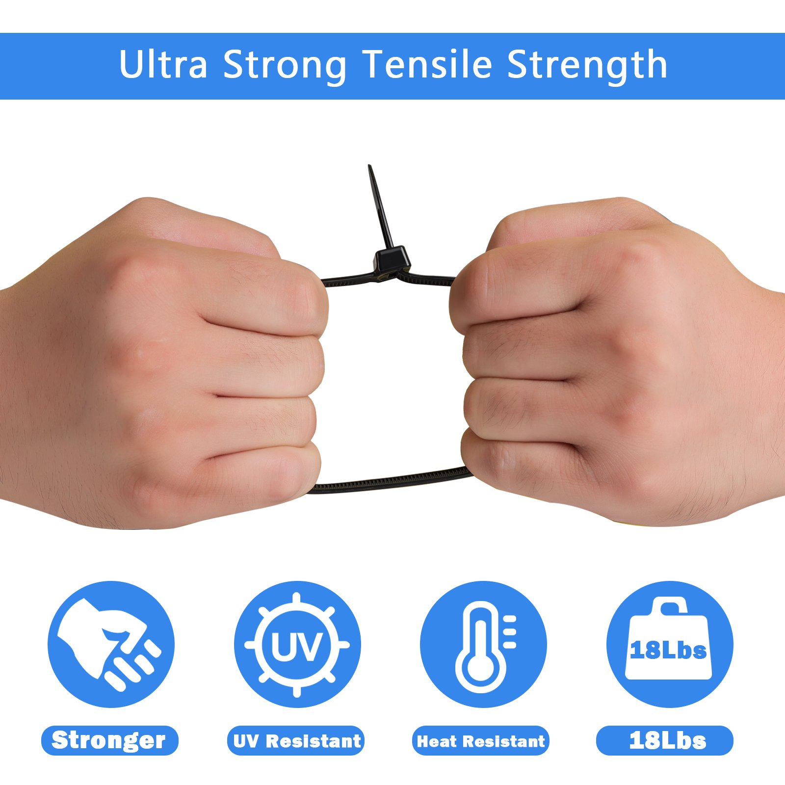 China Factory Nylon 66 Pa 66 Uv Protected Nylon Cable tie Plastic Supplier 7.6*380mm Zip ties