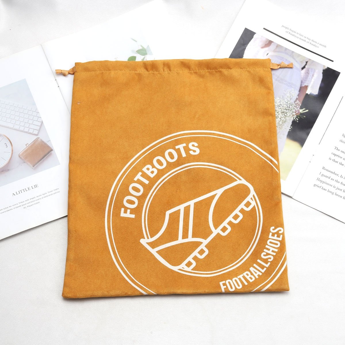 Custom Logo Printed Handbag Dust Bags Velvet Suede Drawstring Cosmetic Makeup Gift Cover Storage Dust Bags For Handbags Luxury