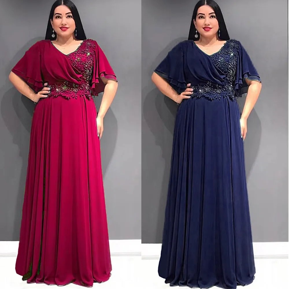Plus Size African Party Dresses Fashion Dashiki Ankara Lace Wedding Gowns Elegant Turkey Muslim Maxi Dress for Women 2023 New