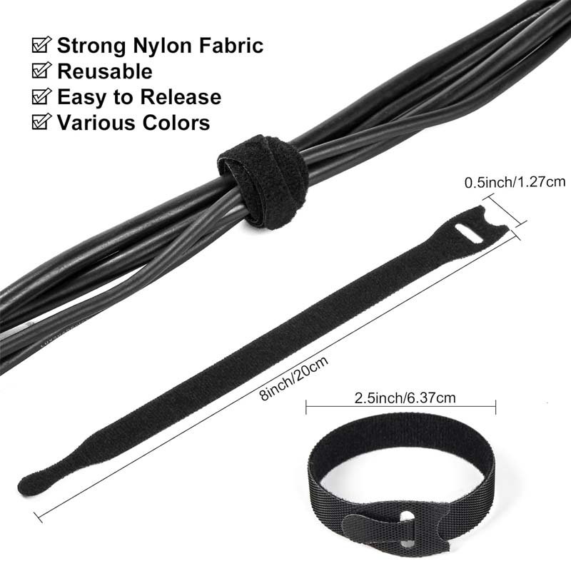 Colorful Easy Wrapping Usb Cable Tie Hook And Loop Fastening Strap With Custom Print