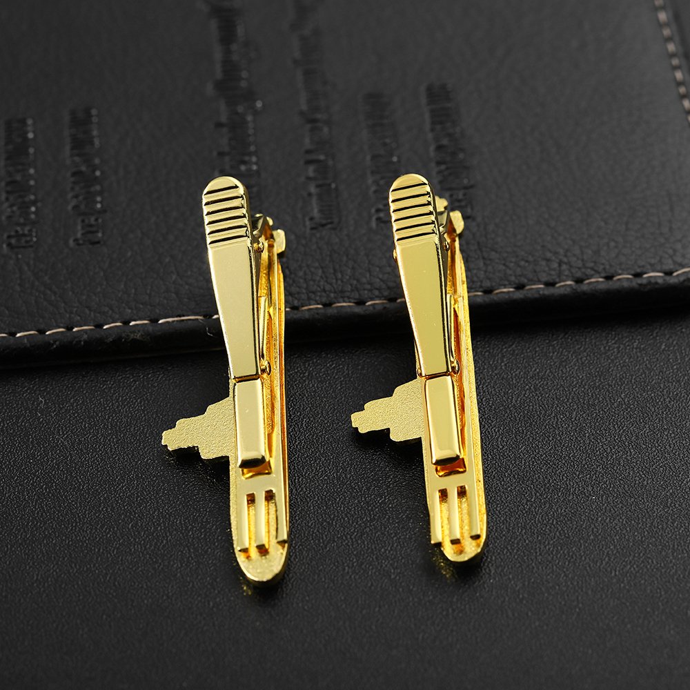 Factory custom brass materials can laser customize their own logo metal gold tie clip