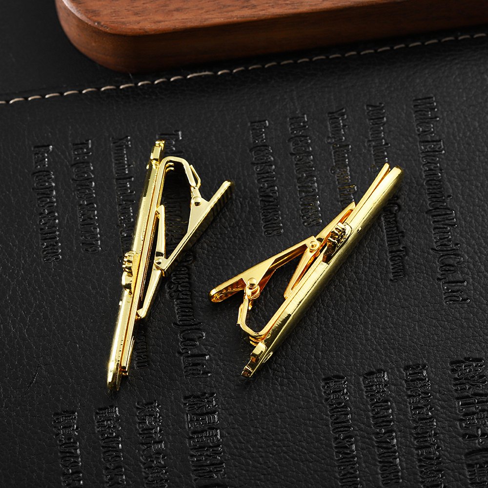 Factory custom brass materials can laser customize their own logo metal gold tie clip
