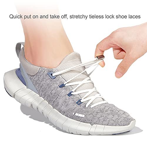 Elastic No Tie Shoe Laces Stretch Tieless Shoelaces for Adults and Kids Sneakers Shoe Strings RYTX
