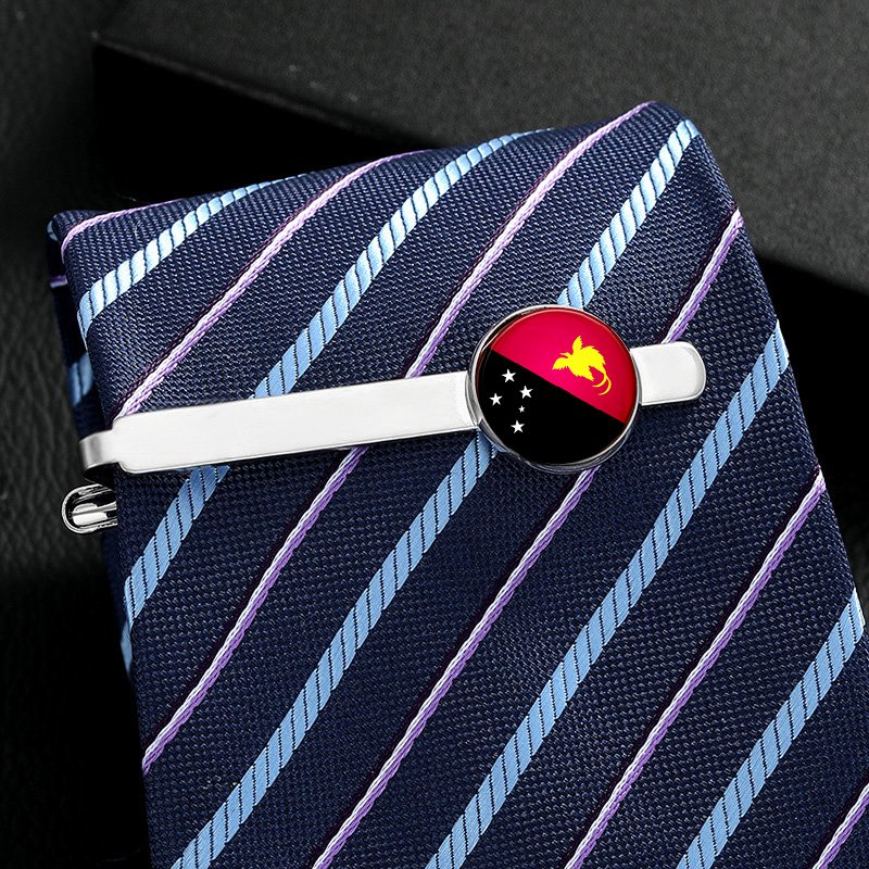 60 Models Papua New Guinea Flag Map Tie Clip Lapel Pin Ring Brooch Cuff Link Necklace Bracelet Earrings Key Chain Jewelry Set