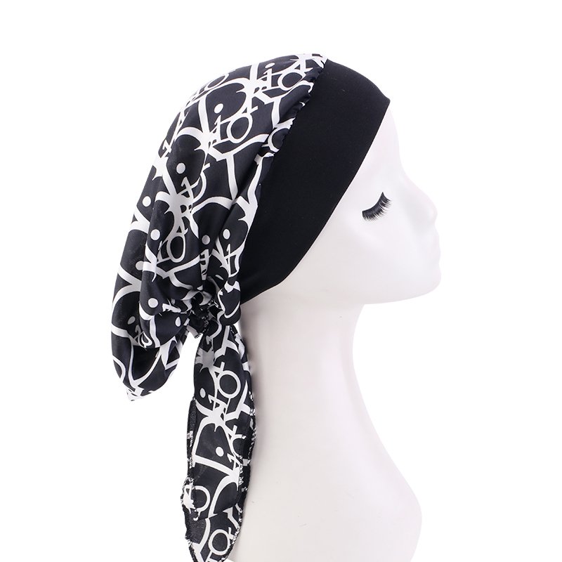 Beauty Pattern Printed Turban Fashion Ladies Silk Broad Floral Turban Satin Scarves Instant Turbans