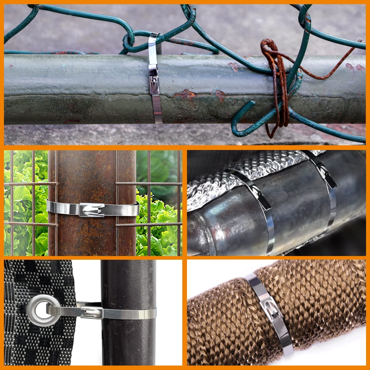 Jiaen Free Sample Stainless Steel Cable Ties High Wire Ties Quality 4.6*300mm SS304 SS316 Stainless Steel Zip Ties