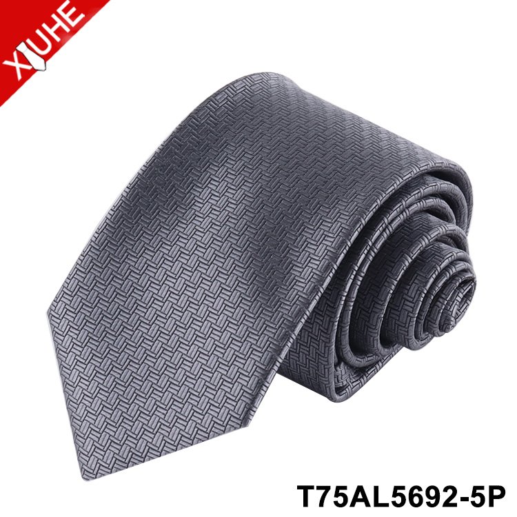 Solid Color Neck Tie Formal Design Black Business Necktie Woven Custom Polyester Mens Ties