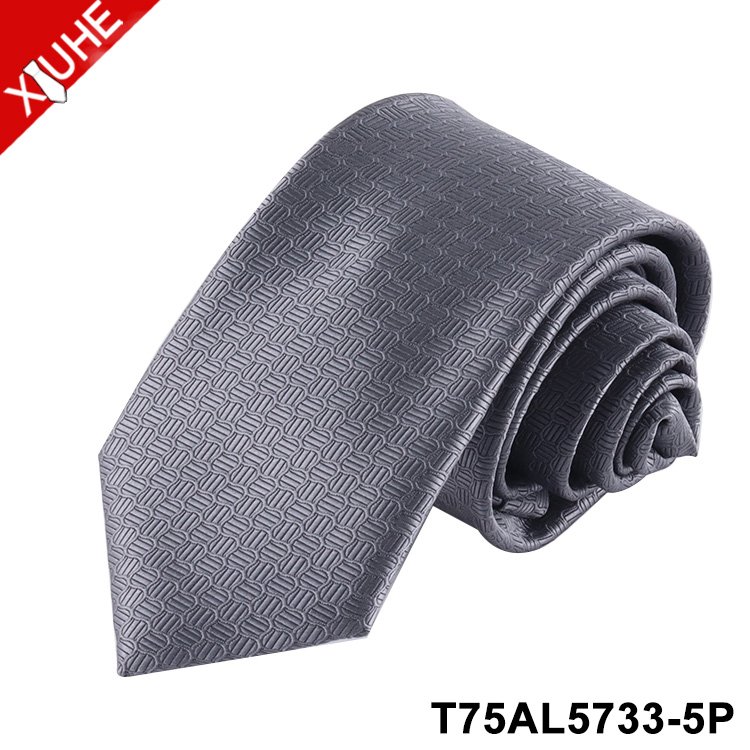 Solid Color Neck Tie Formal Design Black Business Necktie Woven Custom Polyester Mens Ties